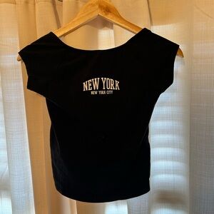 ‘New York’ Open Back Crop Top